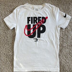 Nike Kids White T-Shirt - Fired Up Design